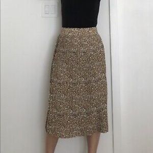 J Crew Pleated midi skirt in leopard print